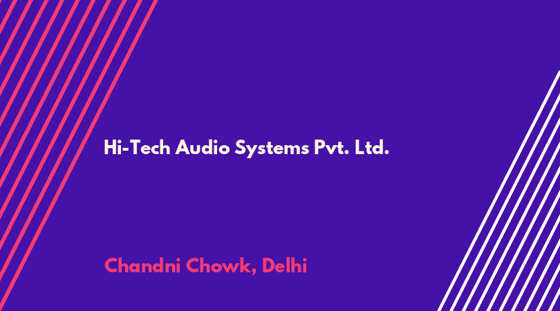 Hi tech audio systems best sale pvt ltd